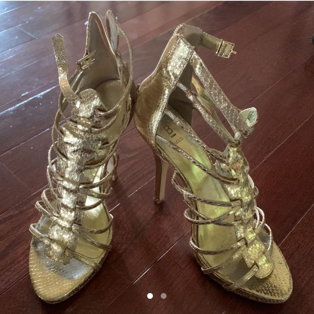 Golden high heels